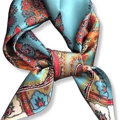 PoeticEHome 100% Pure Mulberry Silk Square Scarf 27"x27" Women Neckerchief Headscarf Gift Packed