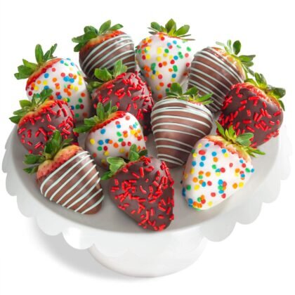 A Gift Inside Happy Birthday Chocolate Dipped Strawberries - 12 Berries