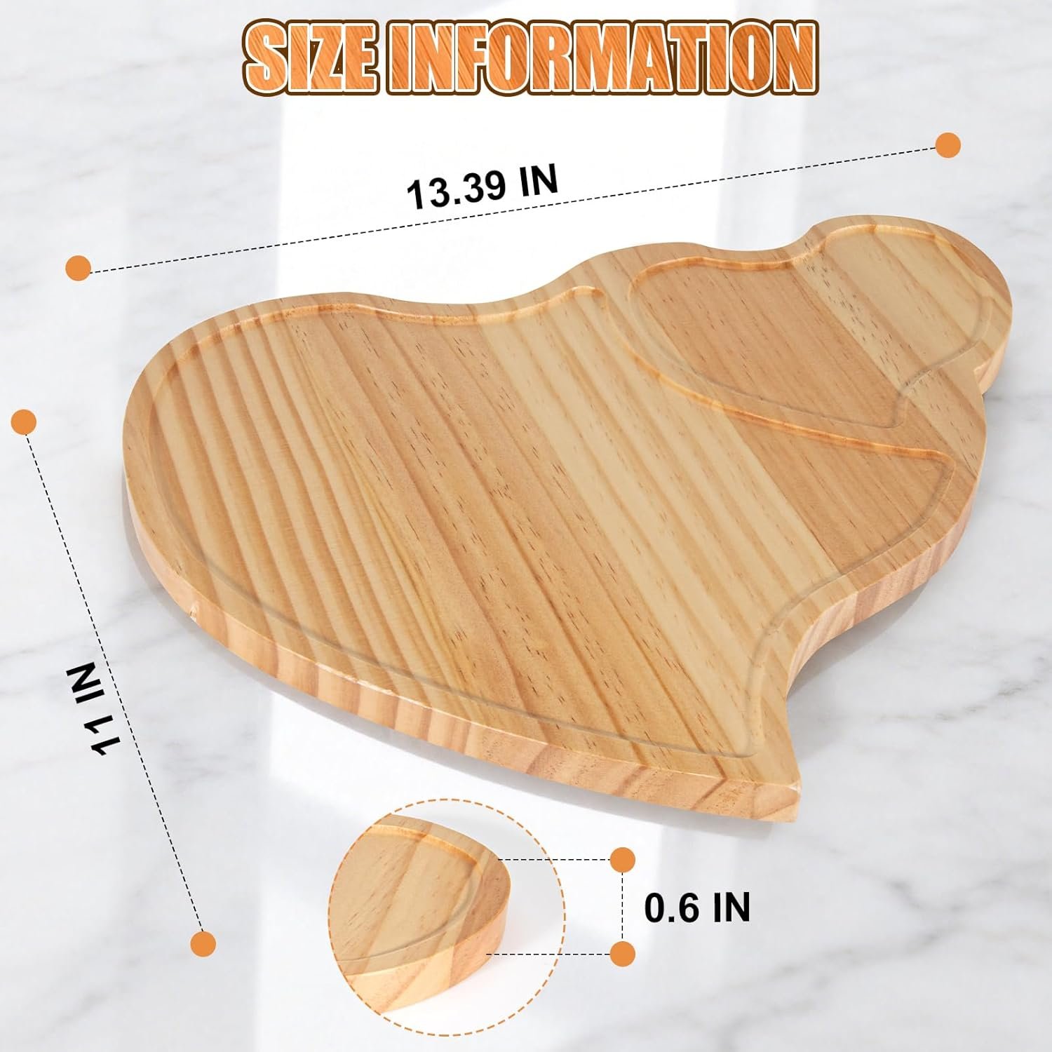 Heart Charcuterie Boards - Valentines Bamboo Cutting Heart Shaped Decoration Decor Supplies, Wood Serving Tray, Food Platter Valentines Gifts - Image 2