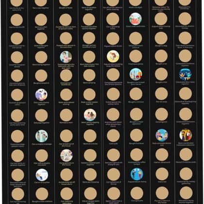 Celegreat Marriage Milestone Scratch Off Poster | Wedding Gift | Newlywed Gift | Bucket List for Couples