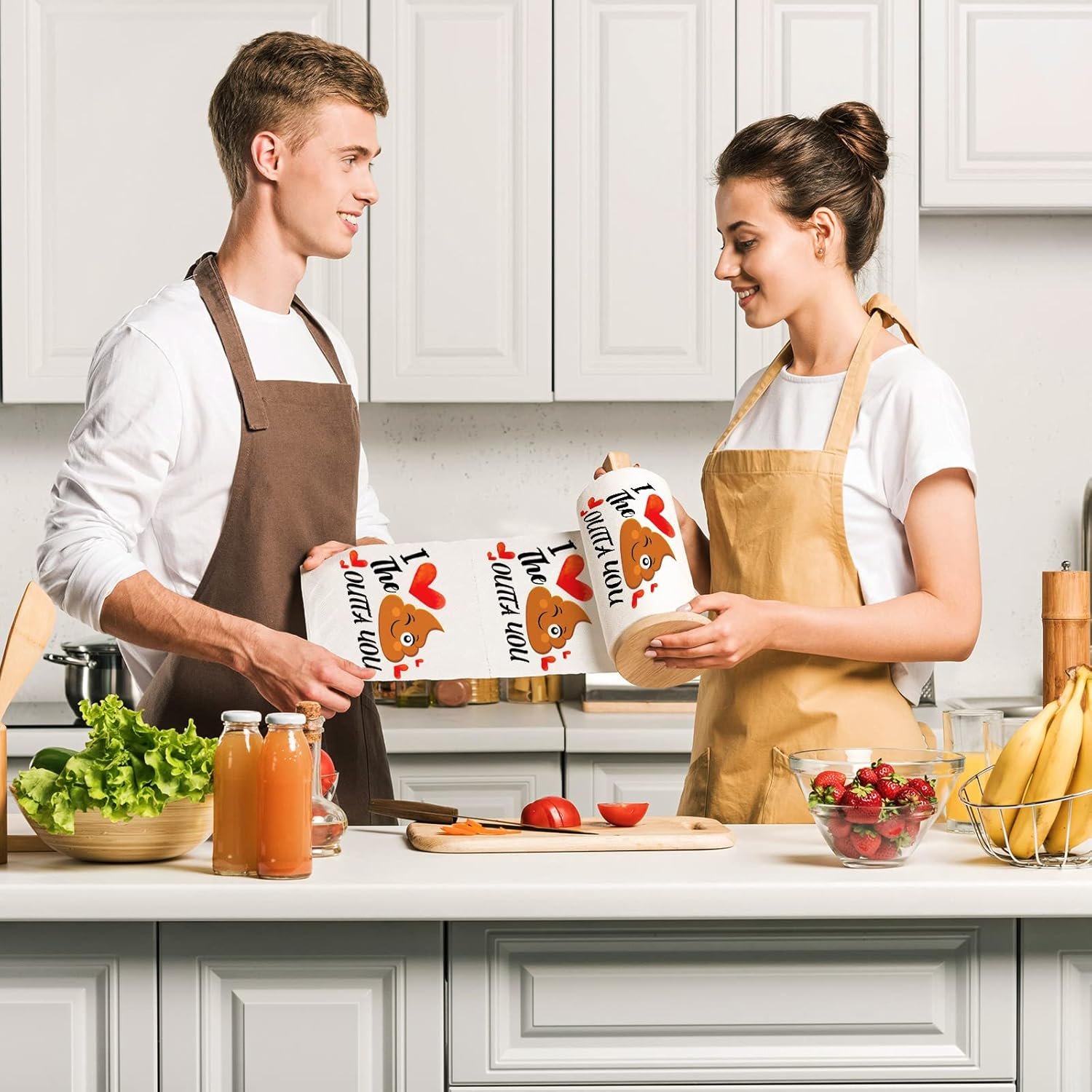 2 Rolls Funny Toilet Paper Romantic Novelty Toilet Paper Heart Funny Gag Gift for Boyfriend Girlfriend Friend Sister on Anniversary, Wedding - Image 4