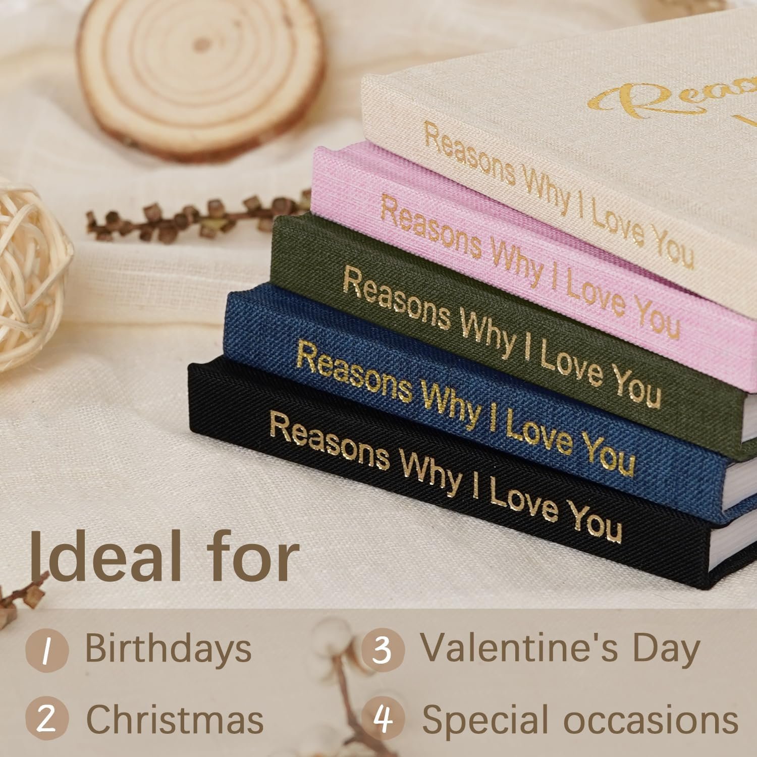 Artmag What I Love about You Fabric Book, Fill-in-the-Blank Love Journal Book for Couples Husband Wife Him Her Birthday Christmas Gifts Stocking Stuffer (Black) - Image 4