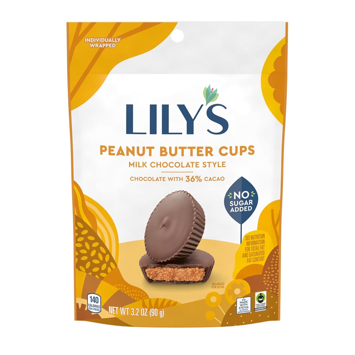 LILY'S Milk Chocolate Style Peanut Butter Cups No Sugar Added, Sweets Bag, 3.2 oz - Image 3