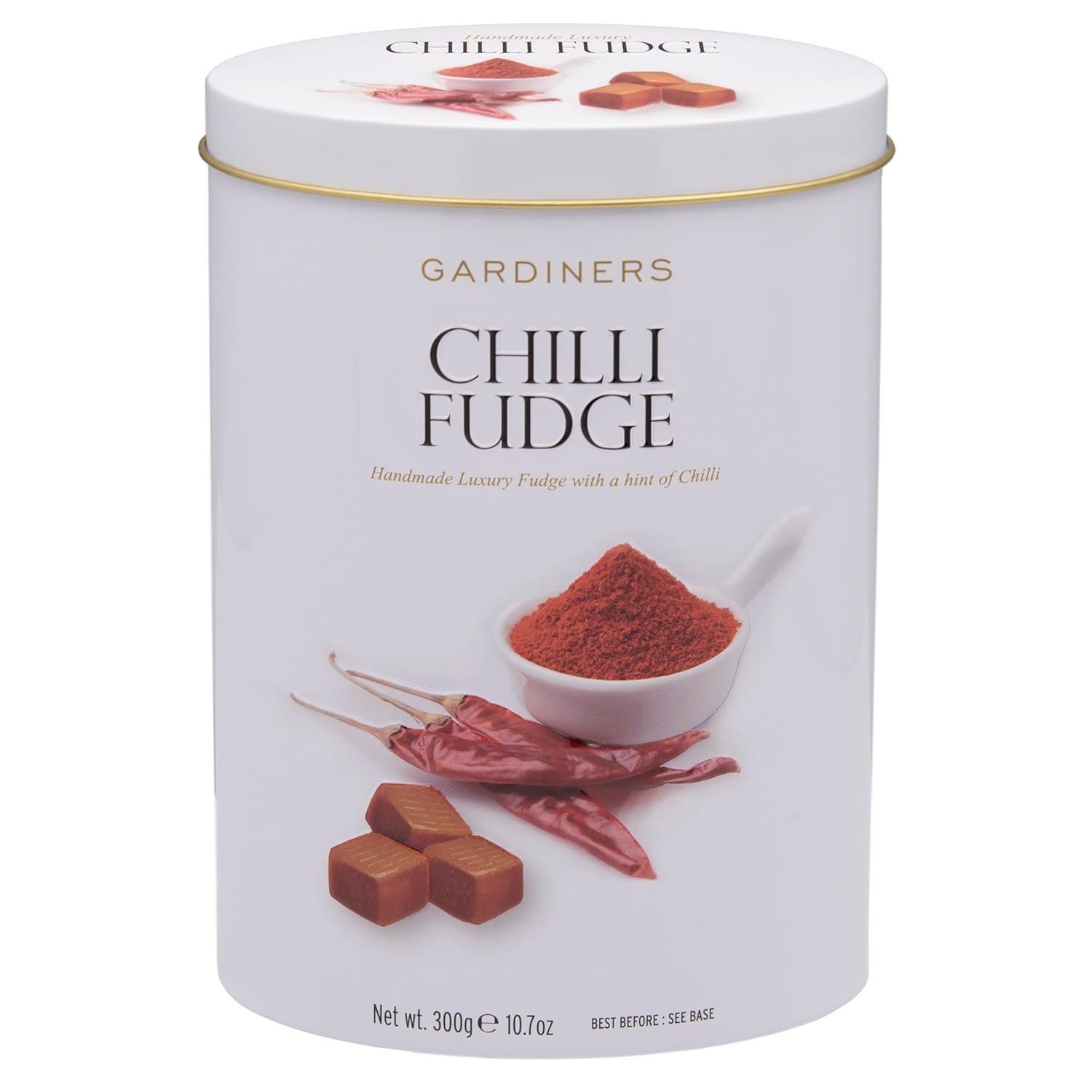 Gardiners of Scotland Handmade Fudge, Chili Fudge 10.6 Ounce Tin