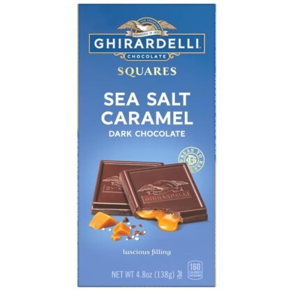 GHIRARDELLI Sea Salt Caramel Dark Chocolate Squares Bar, 4.8 Oz Bar