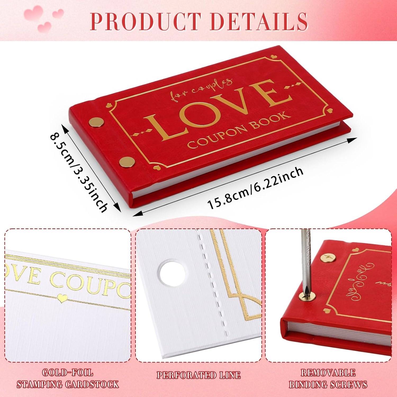 Love Coupons for Him – 30 Blank Personalized Coupons | Romantic Valentines Gifts for Him, Thoughtful Valentines Day Gifts for Husband, Cute Vday Gift for Boyfriend (Ruby Red) - Image 6