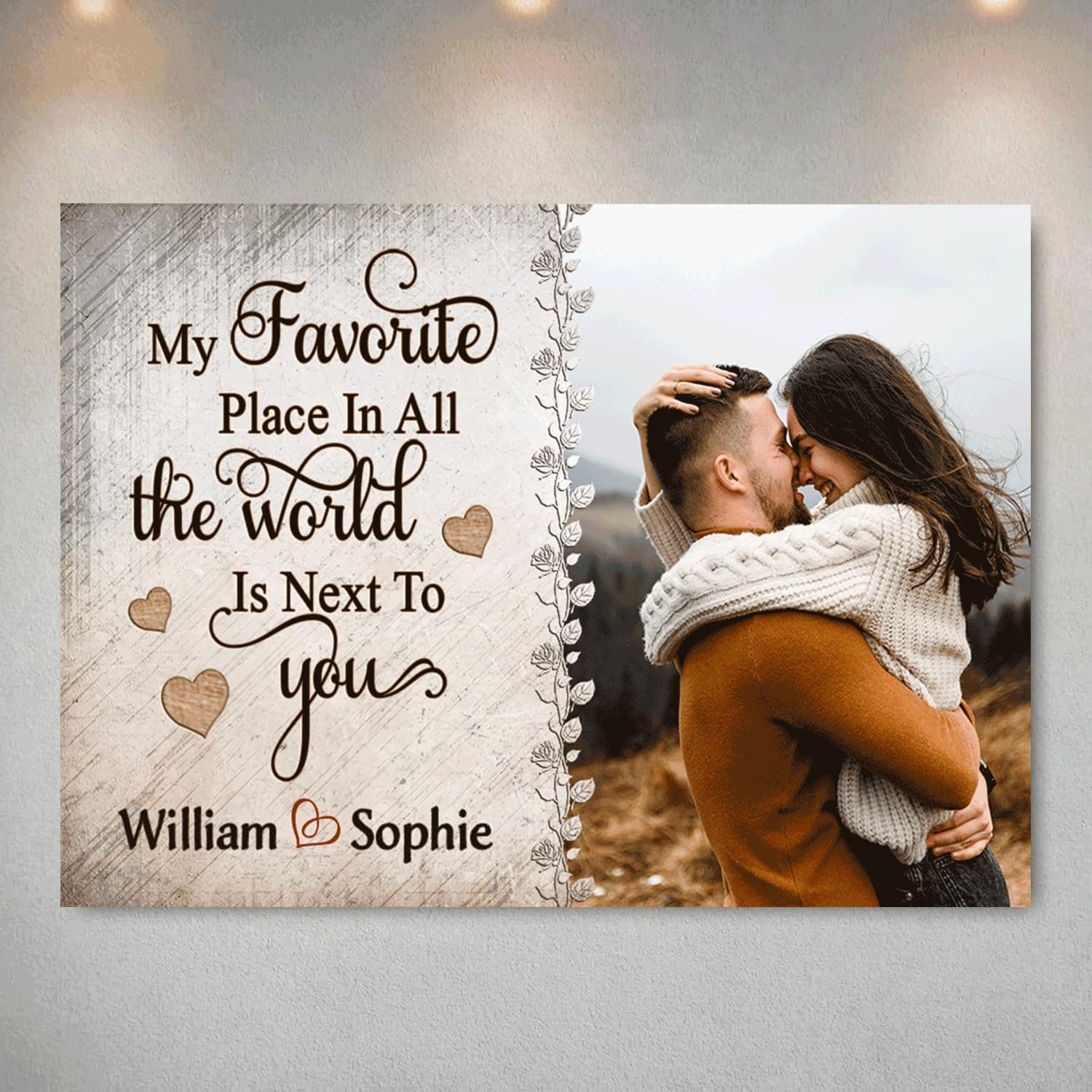 FAMITRENDZ Personalized Couple Canvas Wall Art, Custom Photo Print Canvas/Poster/Frame, Anniversary, Valentine Day, Wedding, Birthday Gifts for Him Her Boyfriend Girlfriend, Husband Wife Bedroom Decor - Image 2