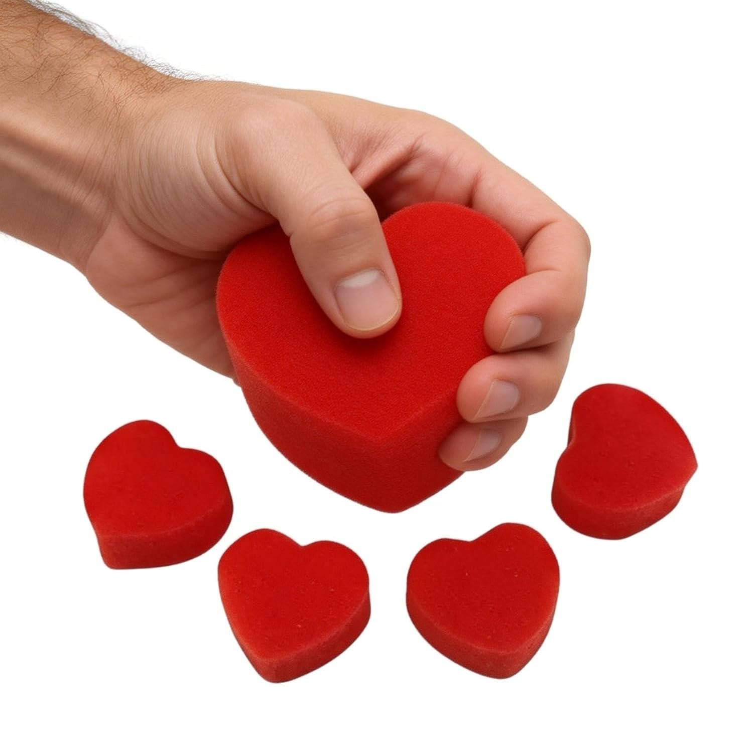 10Pcs Soft Red Sponge Heart Magic Red Heart for Valentine Day Wedding Supplies - Image 7