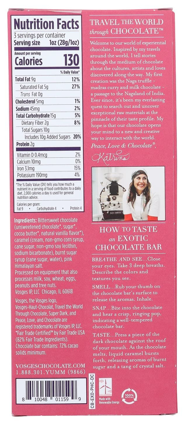 Vosges Haut-Chocolat Pink Himalayan Salt, 3oz Bar - Image 2