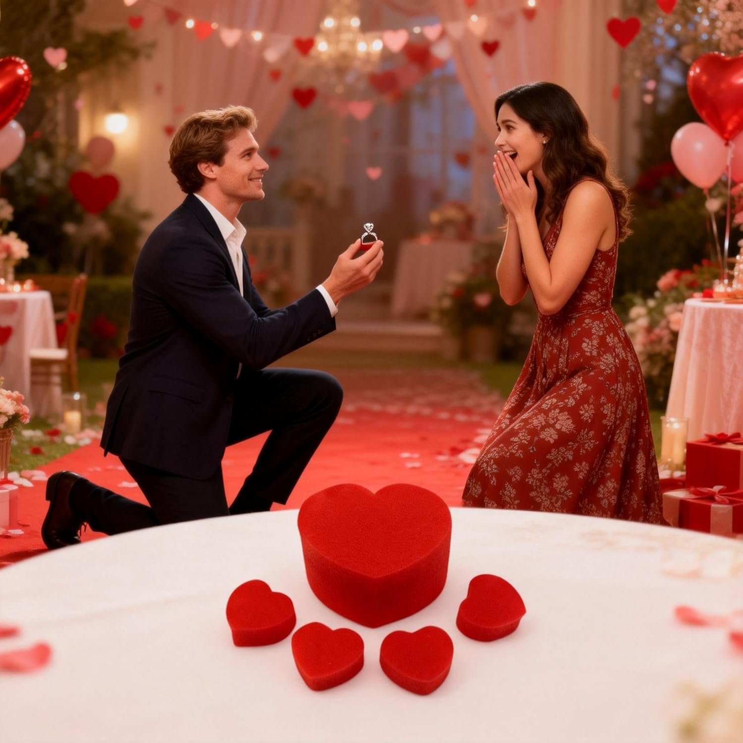 10Pcs Soft Red Sponge Heart Magic Red Heart for Valentine Day Wedding Supplies - Image 2