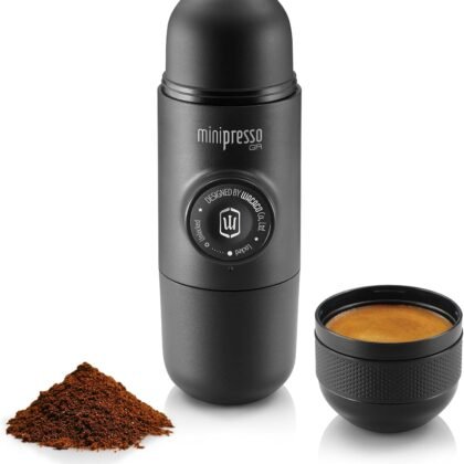 WACACO Minipresso GR, Portable Espresso Machine, Compatible Ground Coffee, Hand Coffee Make, Travel Gadgets, Manually Operated, Perfect for Camping