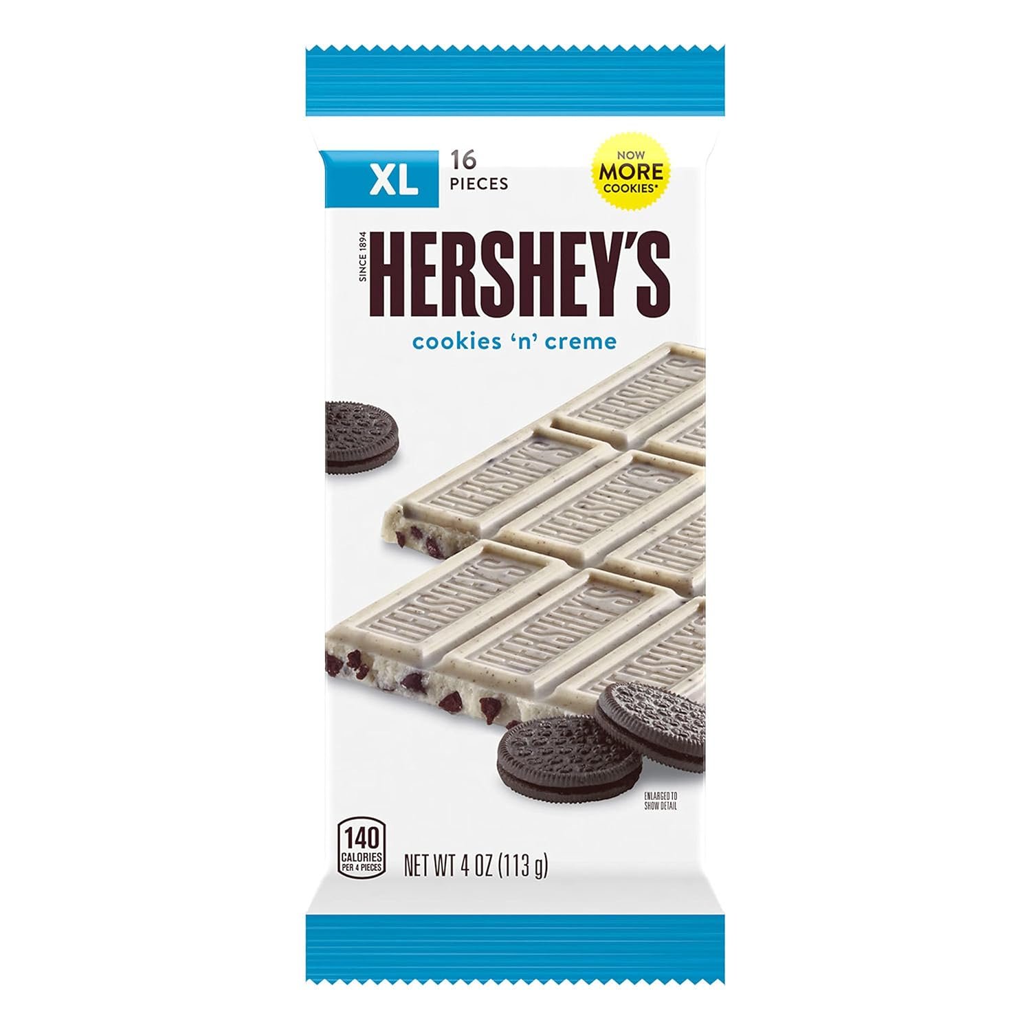 HERSHEY'S Cookies 'n' Creme XL, Candy Bar, 4 oz (16 Pieces) - Image 3