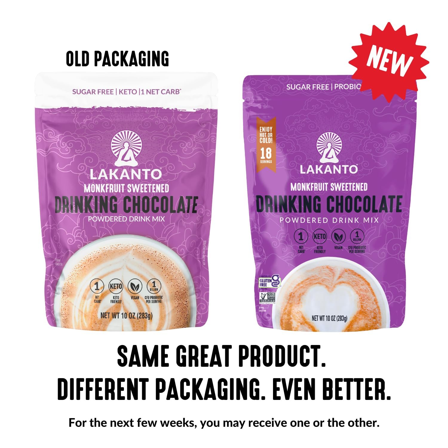 Lakanto Sugar Free Drinking Chocolate - Cold or Hot Cocoa Powder Mix, Shelf Stable Probiotics, Monk Fruit Sweetener, Keto Diet Friendly, Vegan, Dutch Cocoa, Gourmet Taste (Original - 10 oz) - Image 5