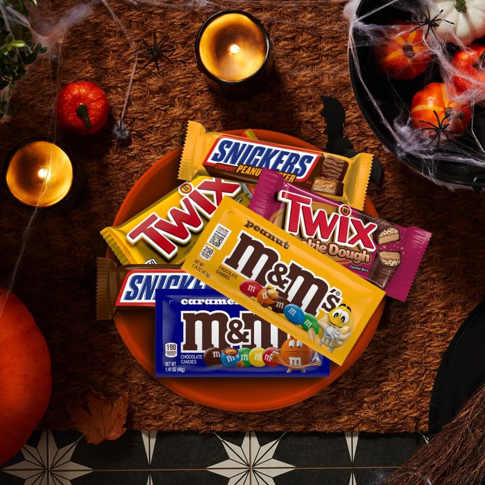 MARS M&M'S Peanut, M&M'S Caramel,SNICKERS Original,SNICKERS Peanut Butter Squared, TWIX Original and Cookie Dough Variety Pack Full Size Individually Wrapped Milk Chocolate Candy Bars,18 Ct - Image 4