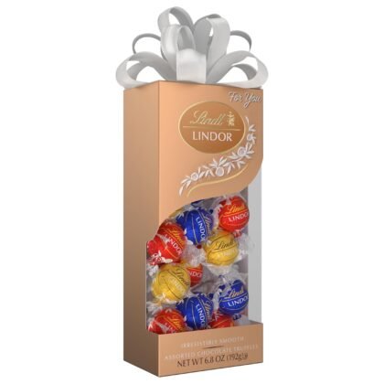 Lindt LINDOR Assorted Chocolate Candy Truffles Traditions Gift Box, Assorted Chocolate with Smooth, Melting Truffle Center, 6.8 oz.