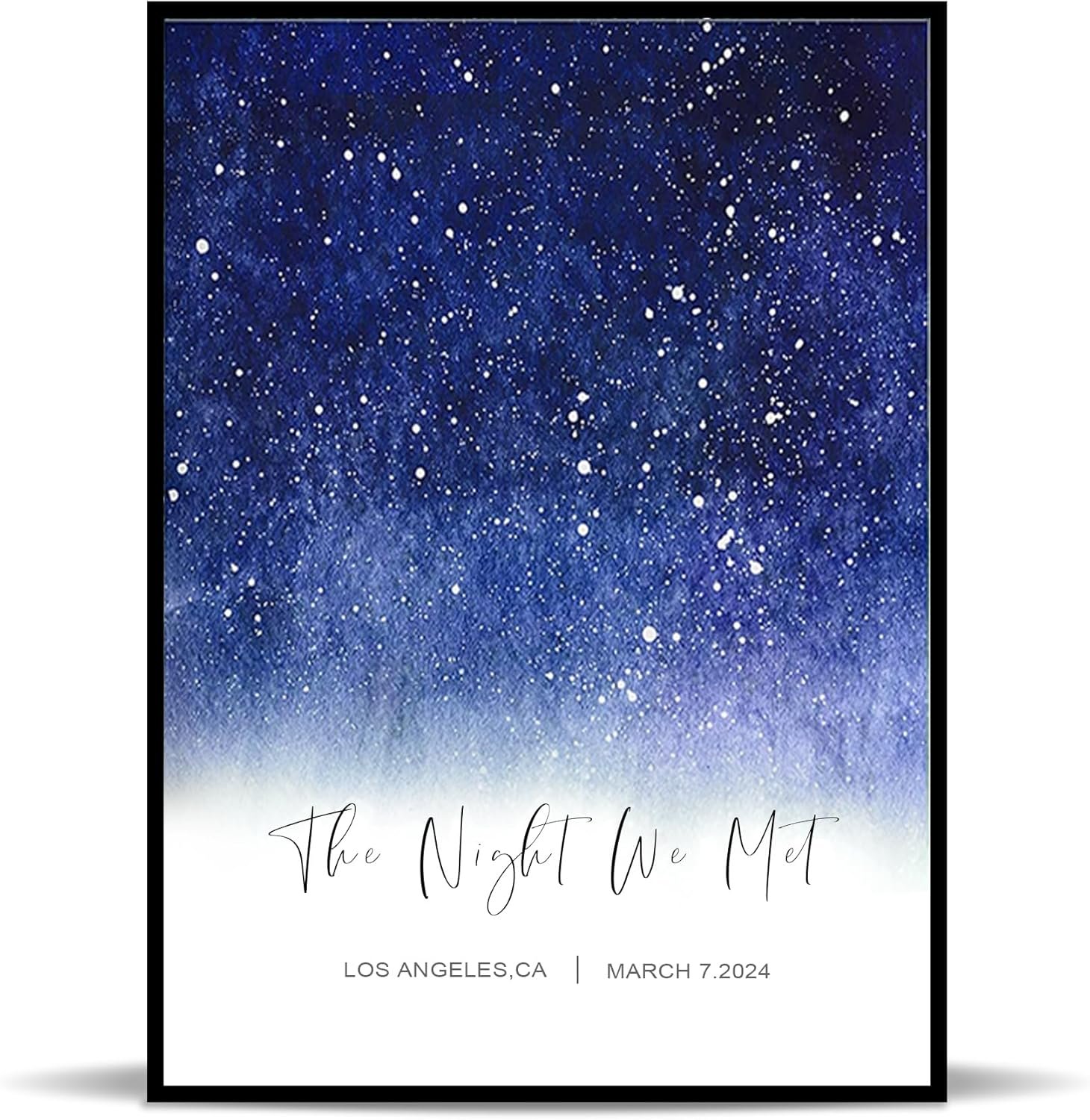 Custom Star Map Print With Specific Dates & Place,Personalized Constellation Map Poster, Special Occasion Star Chart Wall Art- Great Birthday, Anniversary, Engagement, Wedding Romantic Gift