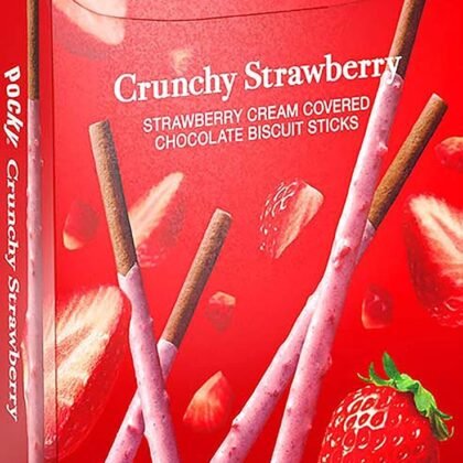 GLICO Pocky Crunchy Strawberry Covered Chocolate Biscuit Sticks 1.79 oz