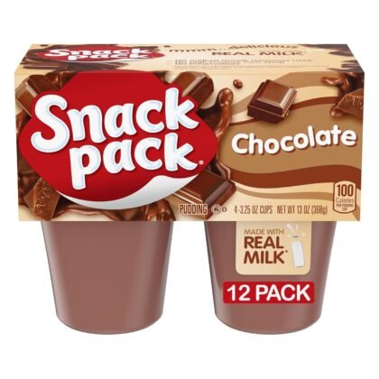 Snack Pack Chocolate Pudding Cups, 3.25 oz., 4-Count (Pack of 12)