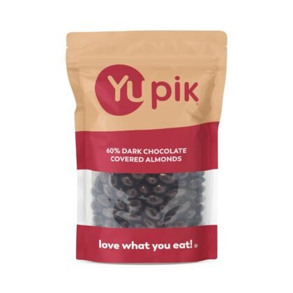 Yupik 60% Dark Chocolate Covered Almonds, 2.2 lb (35.2 oz), Kosher, Whole Nuts, Almonds Dipped in Chocolate, Crunchy & Smooth, Dark Chocolate Candy, Classic Sweet Snacks