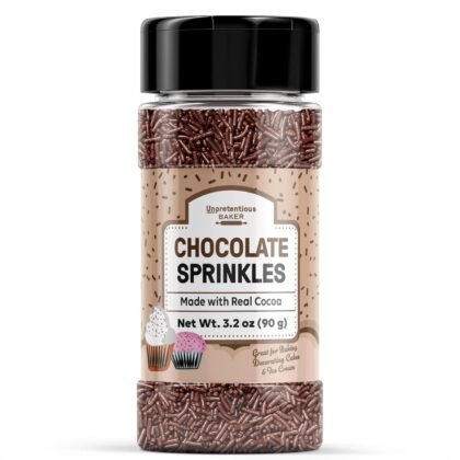 Unpretentious Chocolate Sprinkles (5 Tbsp) Rich & Real Cocoa Flavor, Decorative Dessert Topping