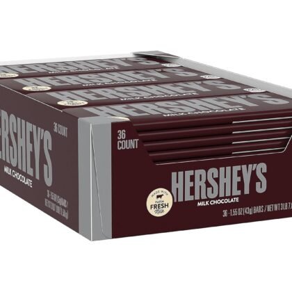 HERSHEY'S Chocolate Candy Bar, 1.55 Ounce (Pack of 36)