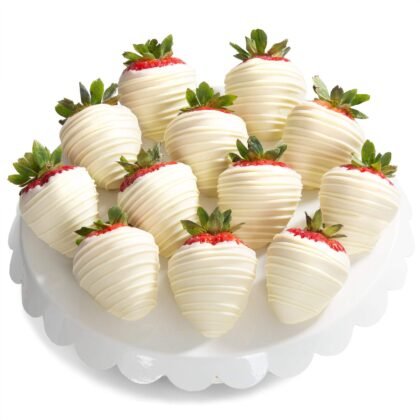 A Gift Inside White Out Dipped Strawberries - 12 Berries