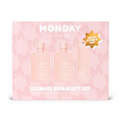 MONDAY Haircare Ultimate Repair Gift Set with REPAIR Shampoo, REPAIR Conditioner and REPAIR Leave-In