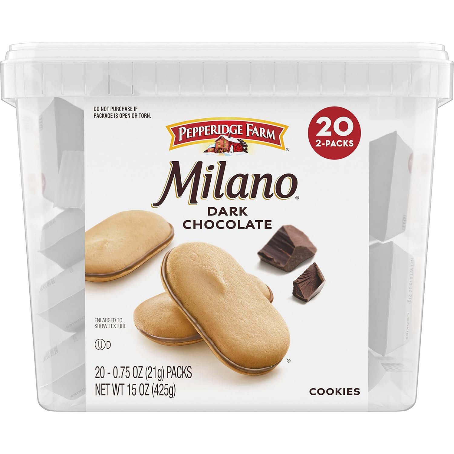 Pepperidge Farm Milano Cookies, Dark Chocolate, 20 Packs, 2 Cookies per Pack - Image 6