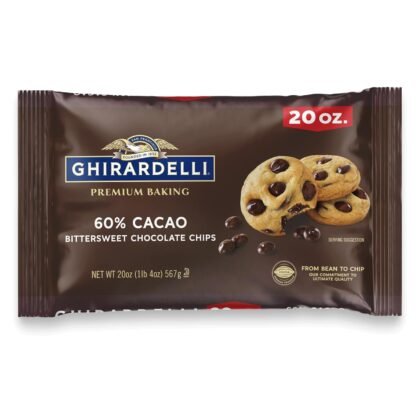 GHIRARDELLI 60% Cacao Bittersweet Chocolate Premium Baking Chips, 20 OZ Bag