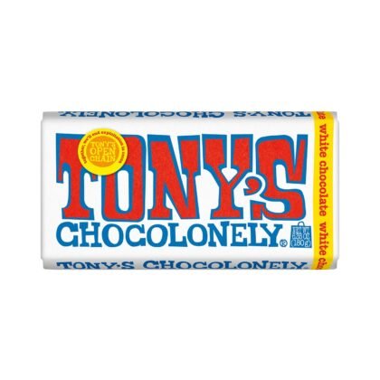 Tony's Chocolonely White Chocolate Bar, 6.35 Ounces | Classic | Belgium | Holiday Gift, Chocolate Candy