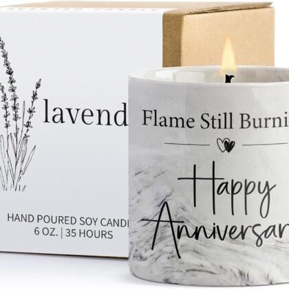 Anniversary Candle - Aniversario Gifts for Men, Women & Couples - Romantic Gifts for Him, Her - 6oz