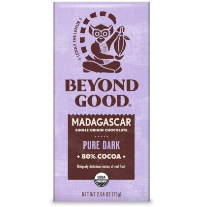 Beyond Good, Organic 80% Madagascar Dark Chocolate Bar, 2.64 Ounce