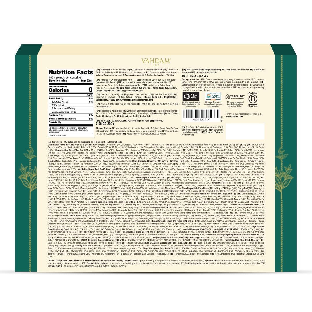 VAHDAM, Luxury Valentines Day Tea Gift Set | 24 Unique Loose Leaf Teas in Tin Caddies - Premium Tea Gift Box | Tea Gift Set | Valentines Day Gifts for Him & Her - Image 2