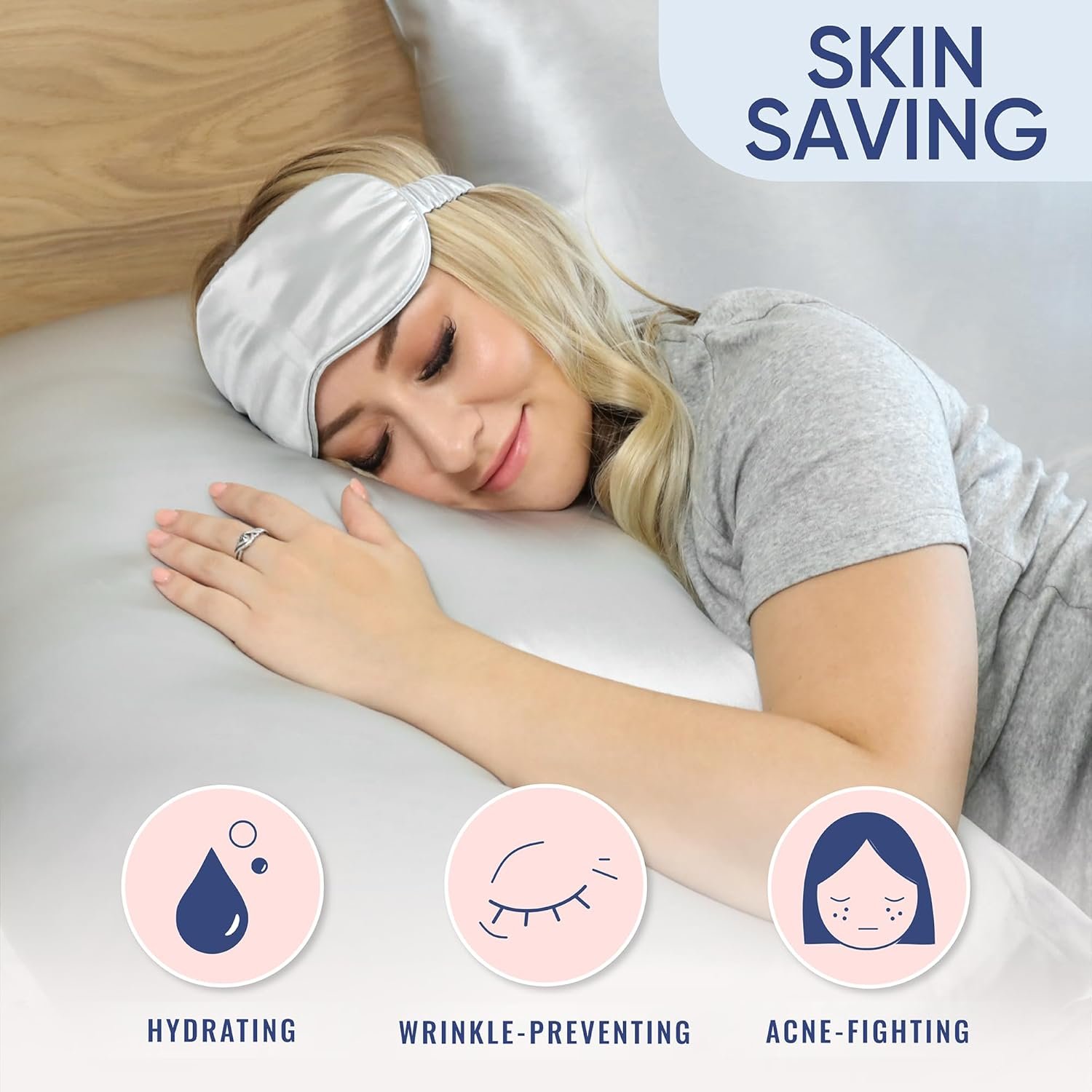 Blissy Silk Pillowcase - 100% Pure Mulberry Silk - 22 Momme 6A High-Grade Fibers - Silk Pillow Cover for Hair & Skin - Regular, Queen & King (Silver, Standard) - Image 4