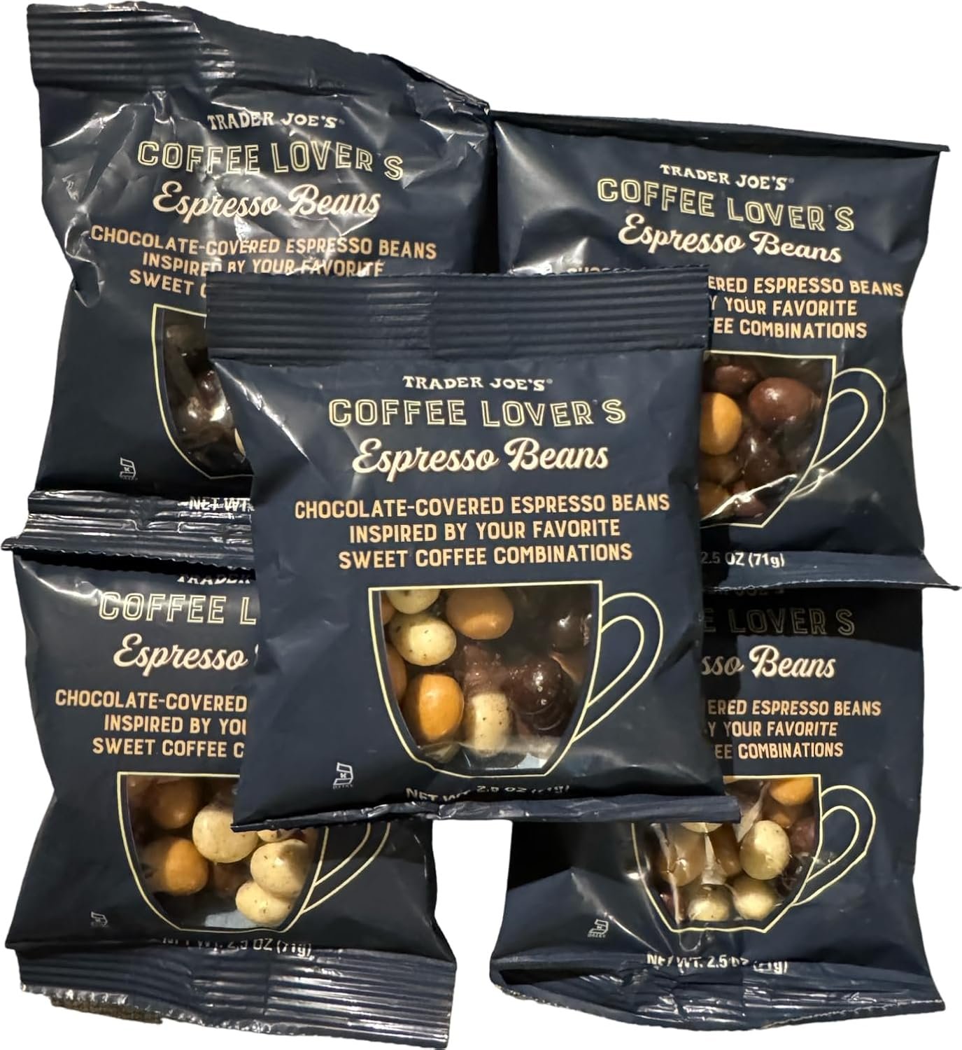 Trader Joe's Coffee Lover's Chocolate-Covered Espresso Beans (Pack of 5)