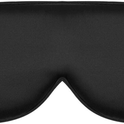 Alaska Bear Mulberry Silk Sleep Mask Cool Super Smooth Eye Cover Genuine Organic Silk for Sensitive Skin, Soft Filling, Lightweight Eye Shades for Sleeping (Original Black, Flat)