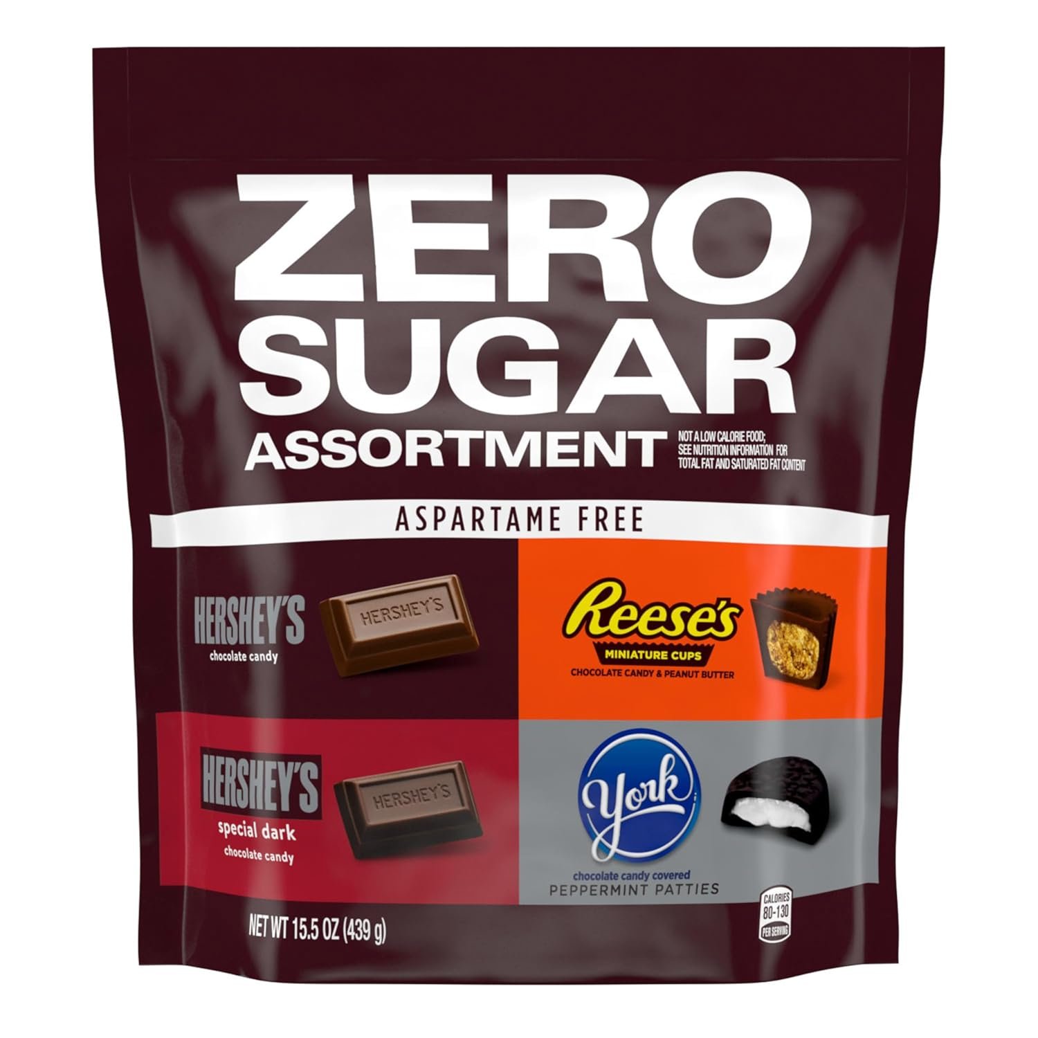 HERSHEY'S, REESE'S and YORK Zero Sugar Assorted Flavored Candy Variety Bag, 15.5 oz - Image 3