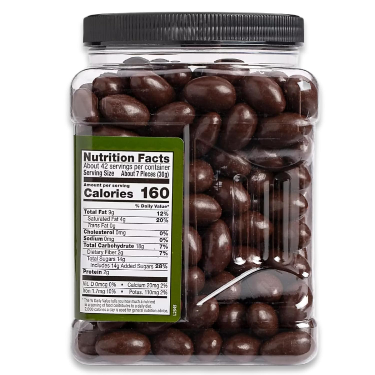 Wellsley Farms Dark Chocolate Covered Almonds – 2lbs 13oz | Whole Roasted Almonds with Real Creamy Dark Chocolate | Kosher, Gluten-Free Snack - Image 2