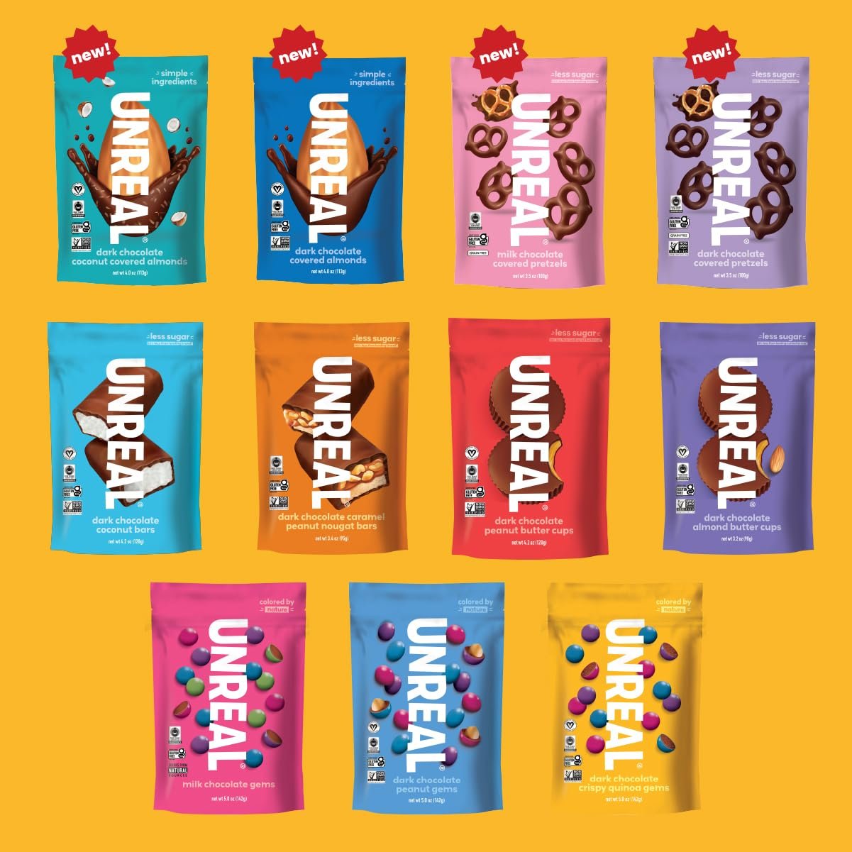 Unreal, Candy Coated Chocolate Crispy Quinoa Gems Bag, 5 Ounce - Image 6