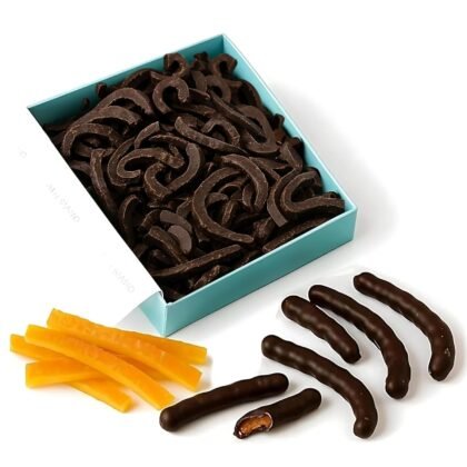 Andy Anand Chocolatier Chocolate Covered Orange Peel Bars Infused Fresh Oranges Zest, Handcrafted Dark Chocolate_Orange Sticks, Gourmet Chocolate Truffles Gift Box (24 Pcs, 1lb)