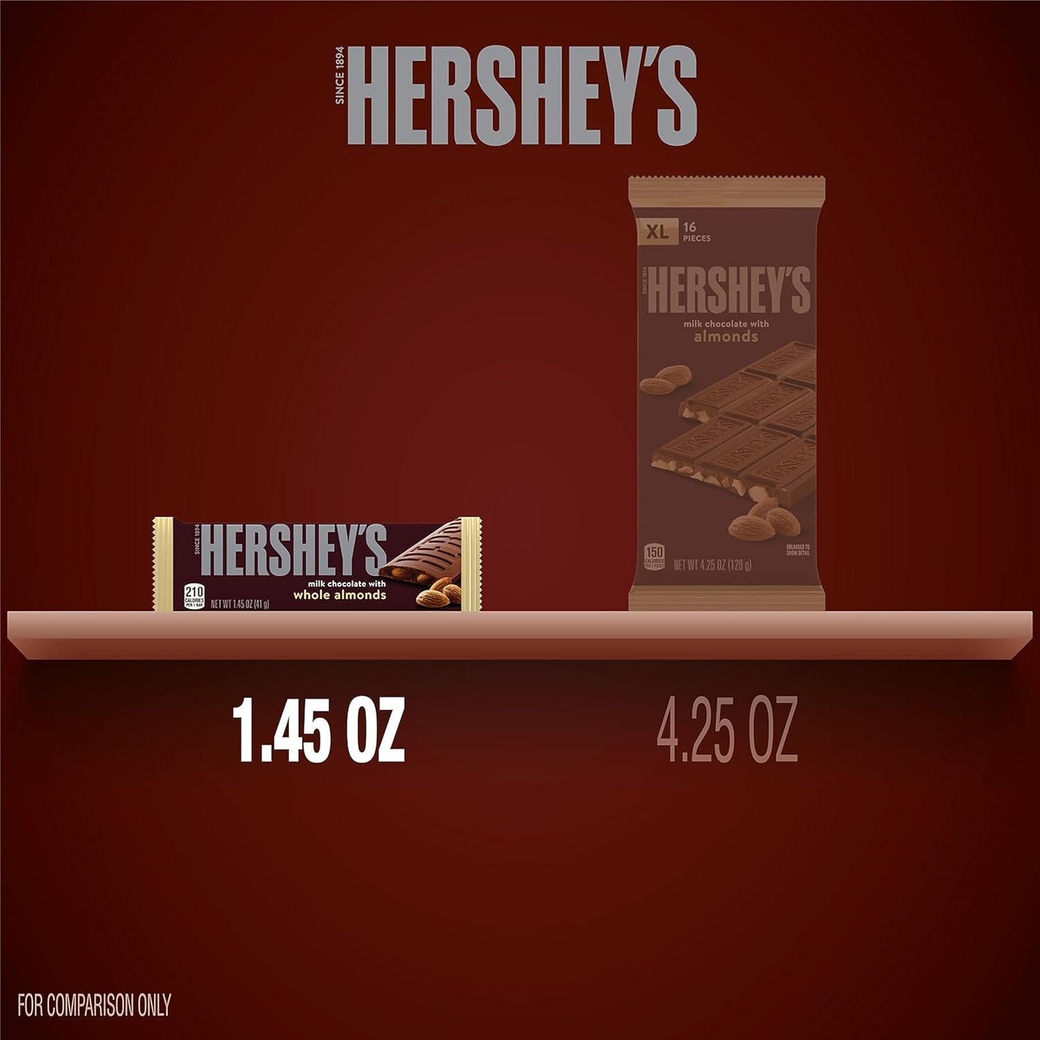 HERSHEY'S Milk Chocolate with Whole Almonds Candy Bars, 1.45 oz (36 Count) - Image 4
