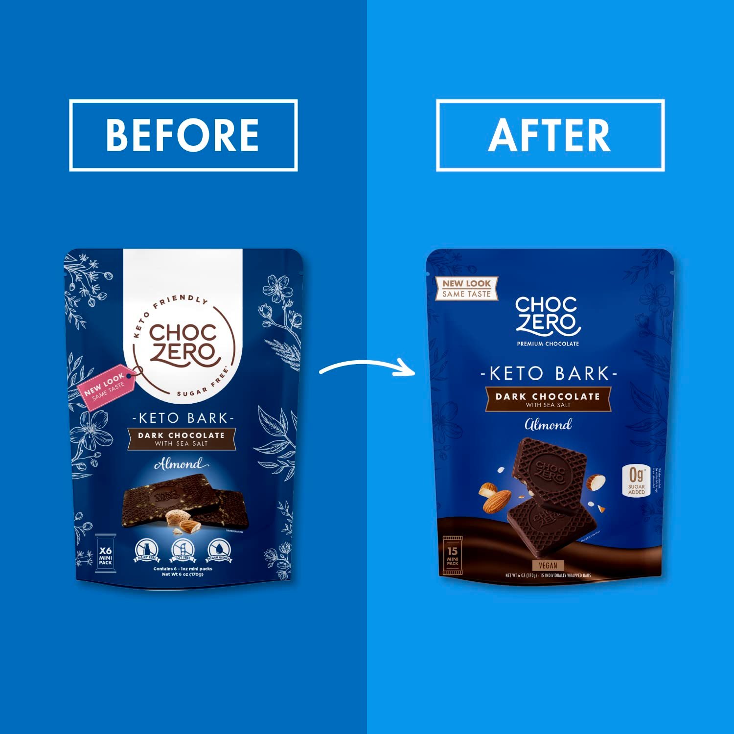 ChocZero Dark Chocolate with Almonds Sea Salt Keto Bark, 6 Ounce (Pack of 1) - Image 3