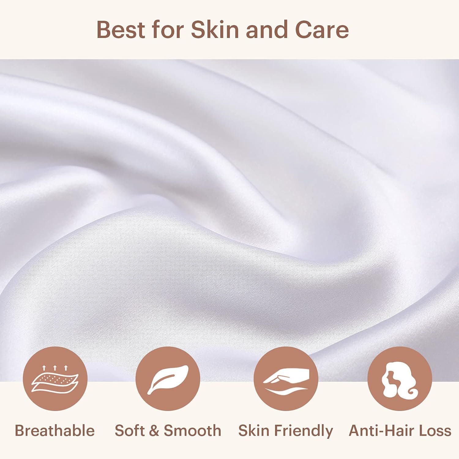 LILYSILK Silk Pillowcase for Hair and Skin Standard-100% Mulberry Silk 19 Momme Both Sides Silk Bed Pillow Cover with Hidden Zipper, 1 Pc (Standard Size 20''x26'', White) - Image 4