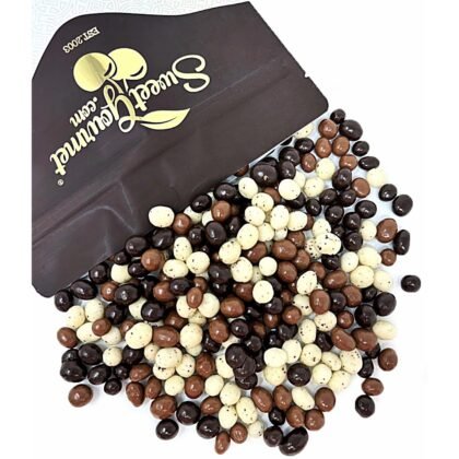 SweetGourmet Chocolate Covered Espresso Beans Blend | White Milk Dark Chocolate | 1 Pound