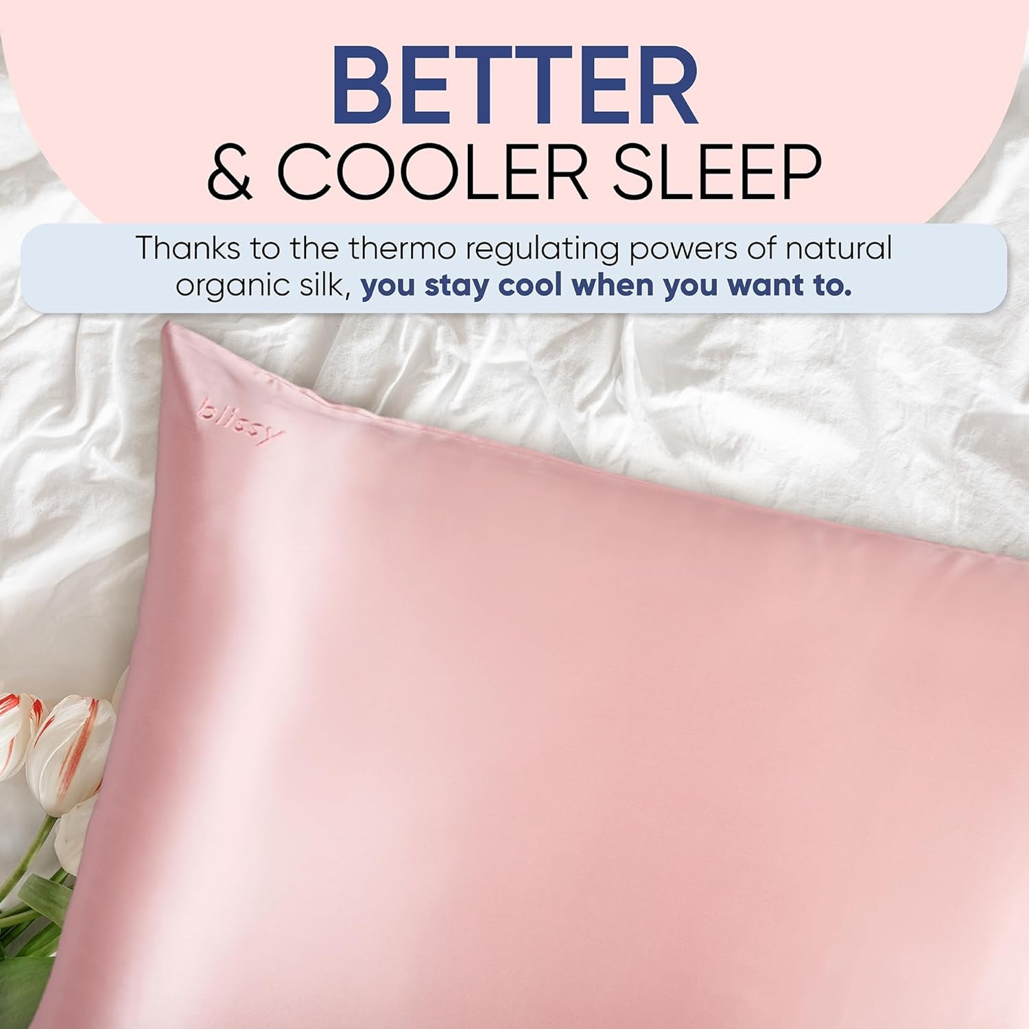 Blissy Silk Pillowcase - 100% Pure Mulberry Silk - 22 Momme 6A High-Grade Fibers - Silk Pillow Cover for Hair & Skin - Regular, Queen & King (Pink, Standard) - Image 8