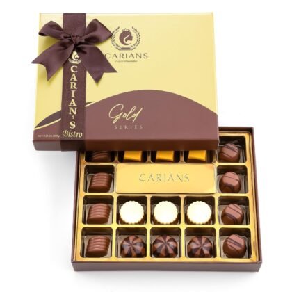CARIANS Chocolate Truffles Box, Assorted Pralines Box, Premium Gourmet Gift Basket, Assortment of Milk and Dark Chocolate, Great for Gift Giving and Anniversary, 17 Pcs.