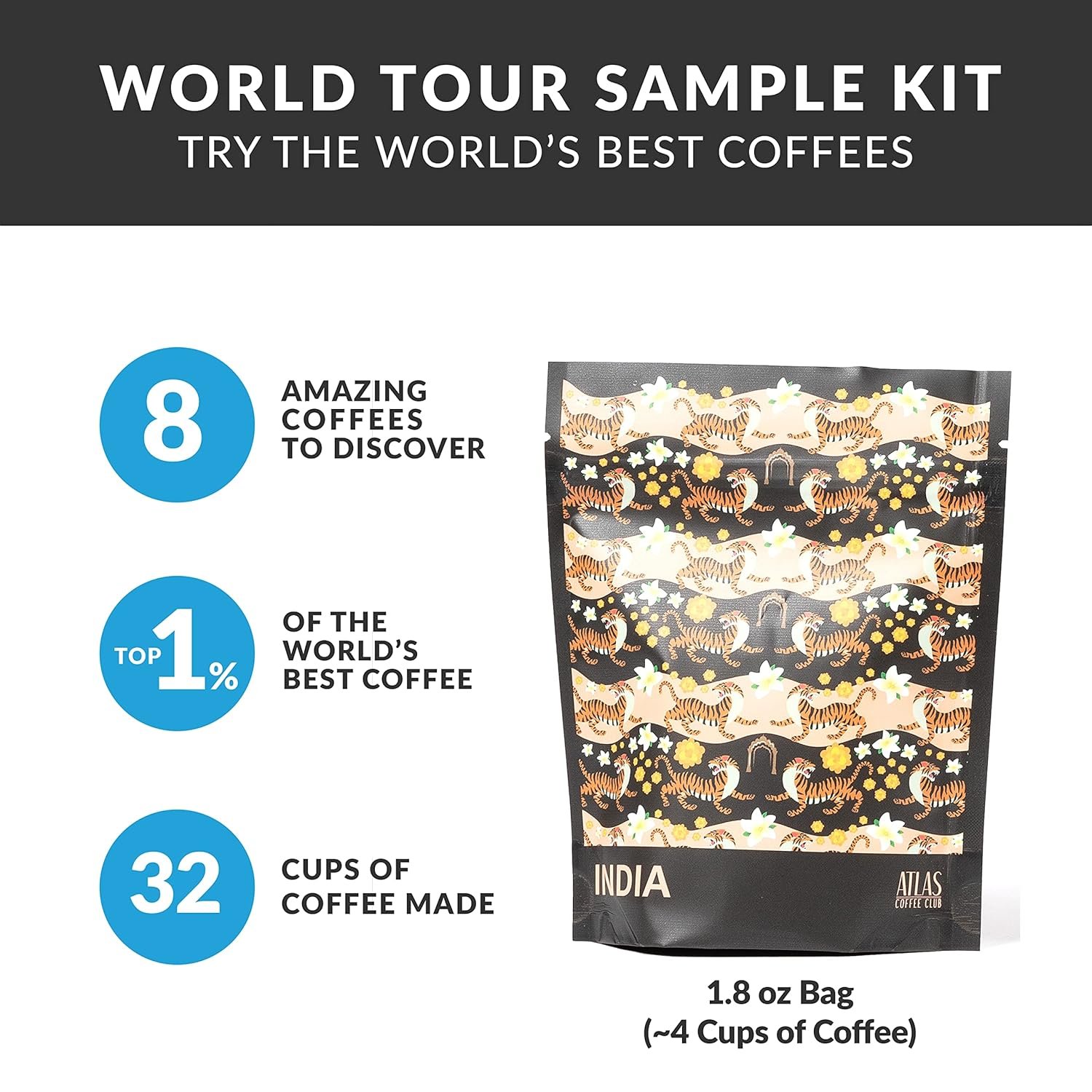 Atlas Coffee Club World of Coffee Discovery Set - Gourmet Coffee Gift Sampler - 8-Pack Variety Box of the World’s Best Single Origin Coffees - Whole Bean - Image 4
