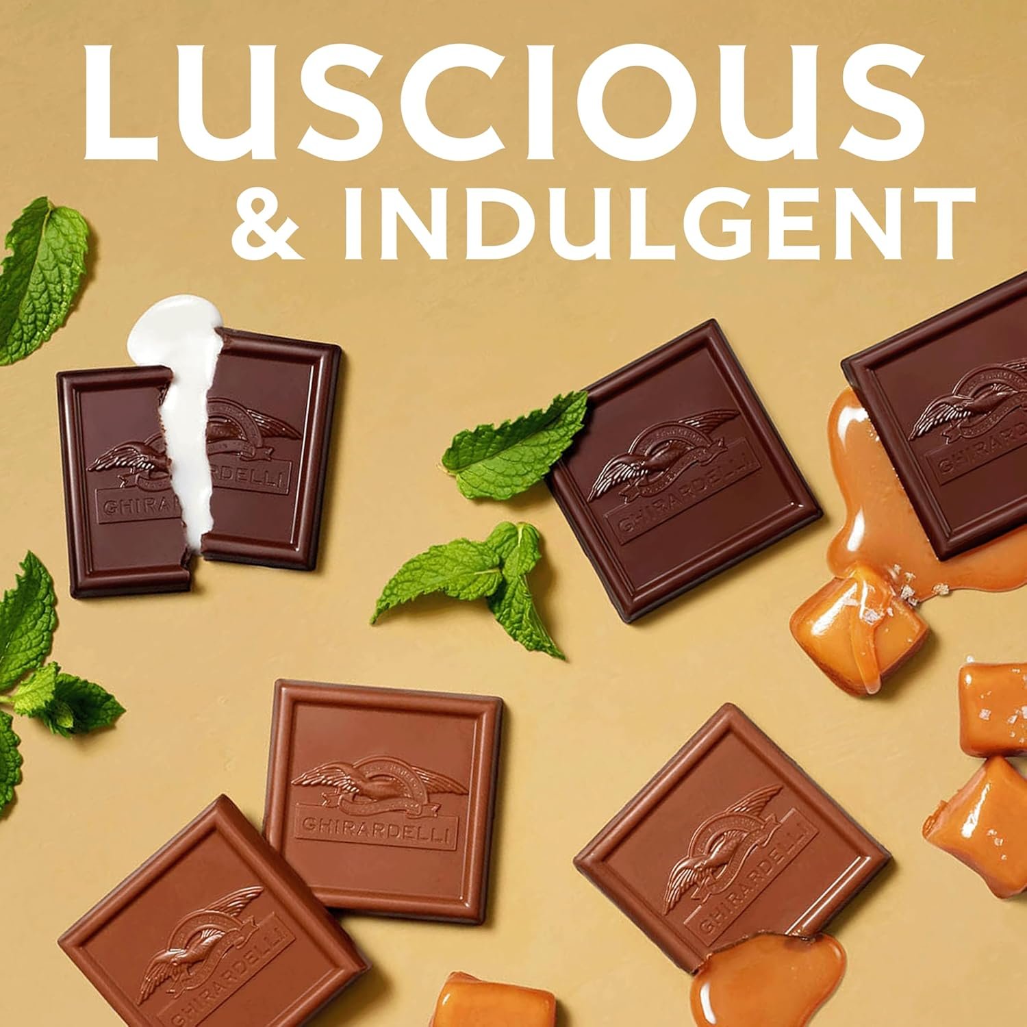 GHIRARDELLI Premium Chocolate Assortment SQUARES, 5.3 oz Bag Variety of Individually Wrapped Milk, Dark, and Mint Chocolates - Image 7