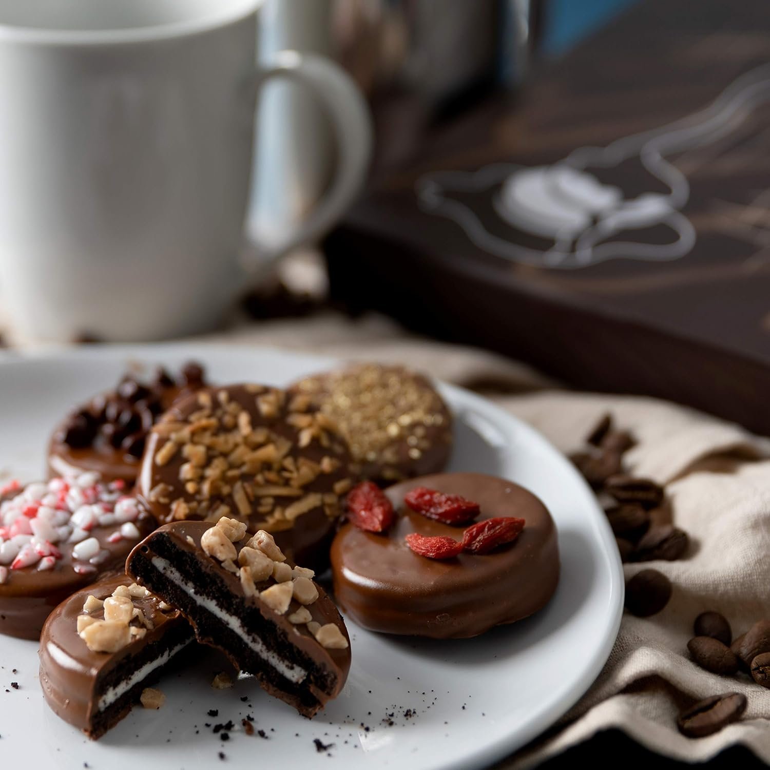 Granny Bellas Valentines Day 12 Chocolate Covered Cookies, Gift Basket for Him, Her Gourmet Candy Gifts Box for Food Delivery, for Girlfriend, Boyfriend, Husband, Wife, Men, Women, Mom, Family and Friends Holiday - Image 4