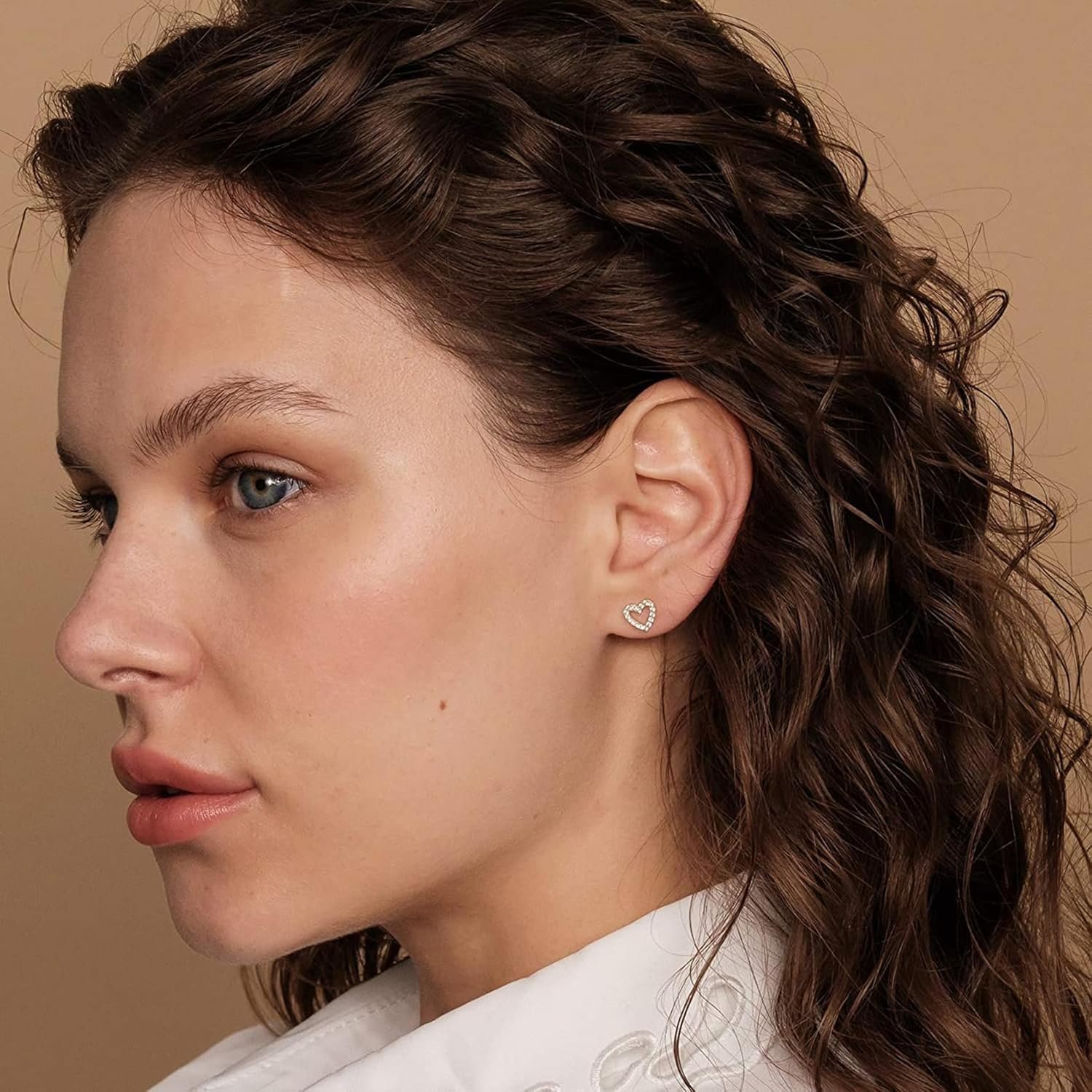 PAVOI 14K Gold Plated 925 Sterling Silver Stud Earrings for Women - Dainty Geometrical Bar Triangle Heart Earrings - Valentines Day Trendy Jewelry - Image 4